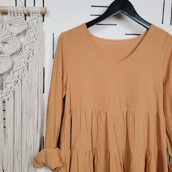 Vici Smock Latern Babydoll Long Sleeve Bohemian Dress - Picture 5 of 10